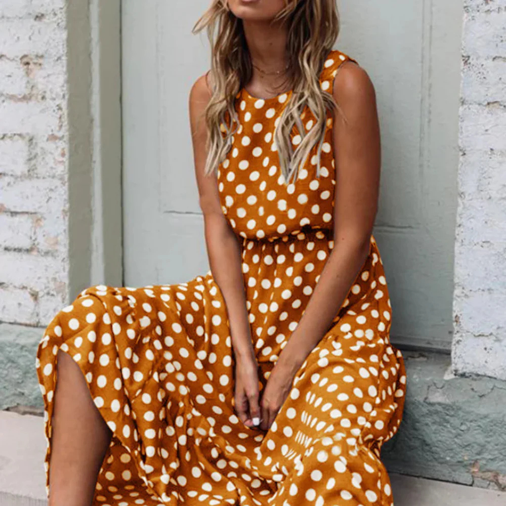 Valenzora | Black Polka Dot Midi Dress for a Retro Chic Look