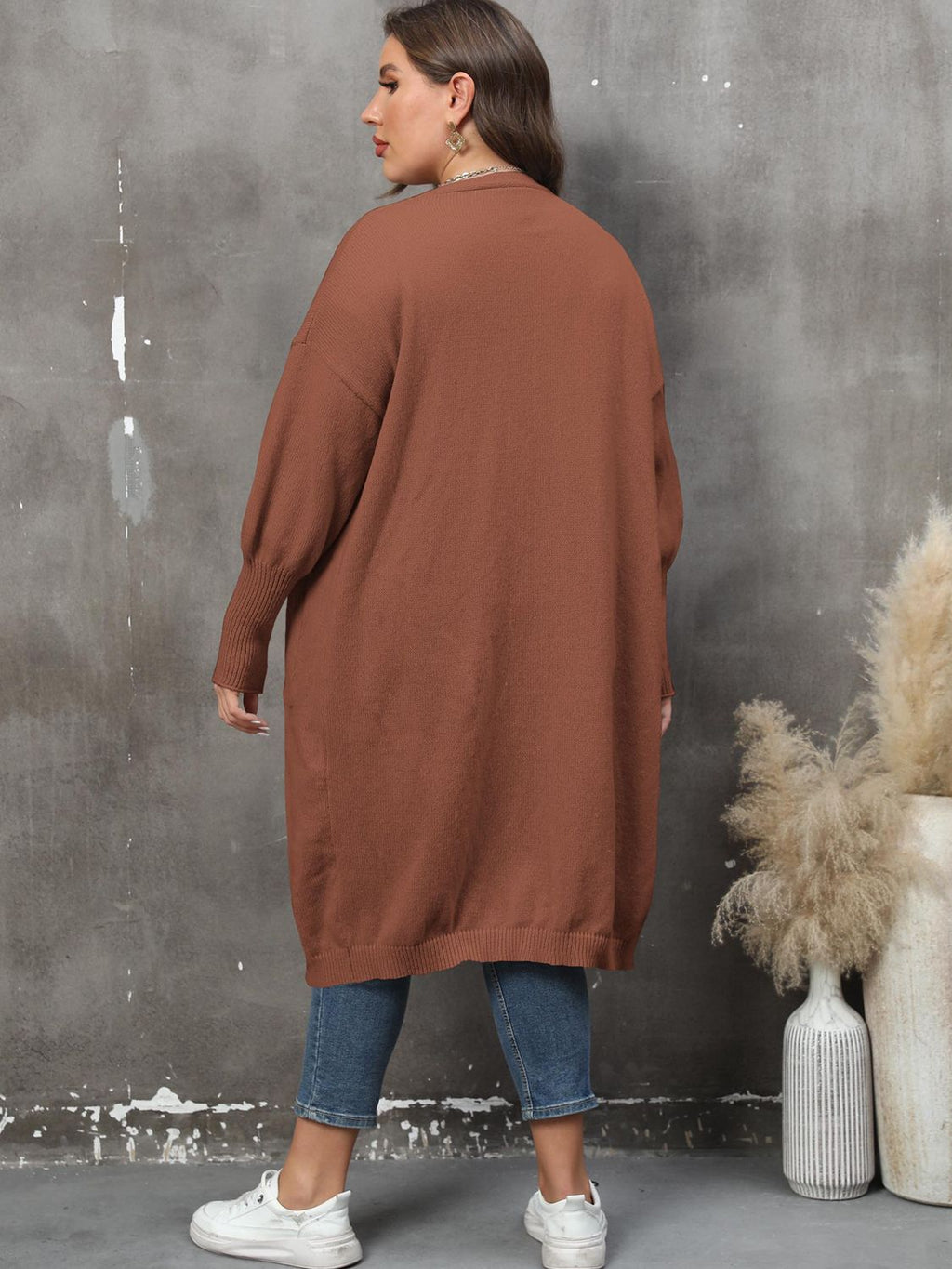 Valenzora | Plus Size Langarm-Cardigan mit Taschen