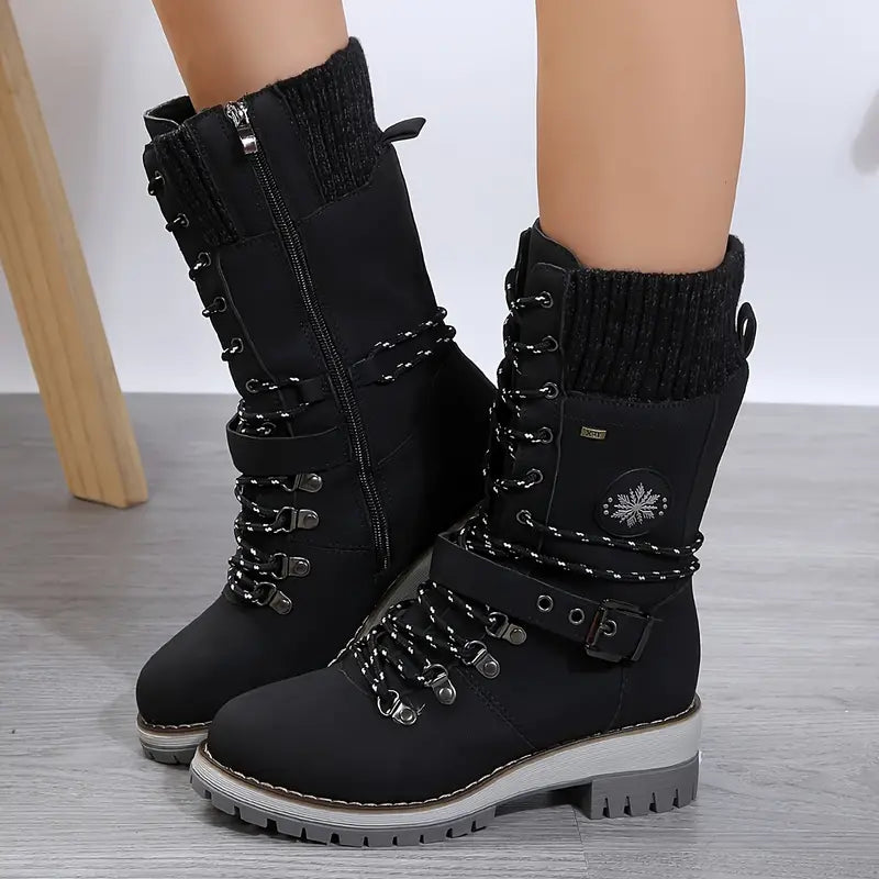 – Trendy winter boots with a mid-calf length