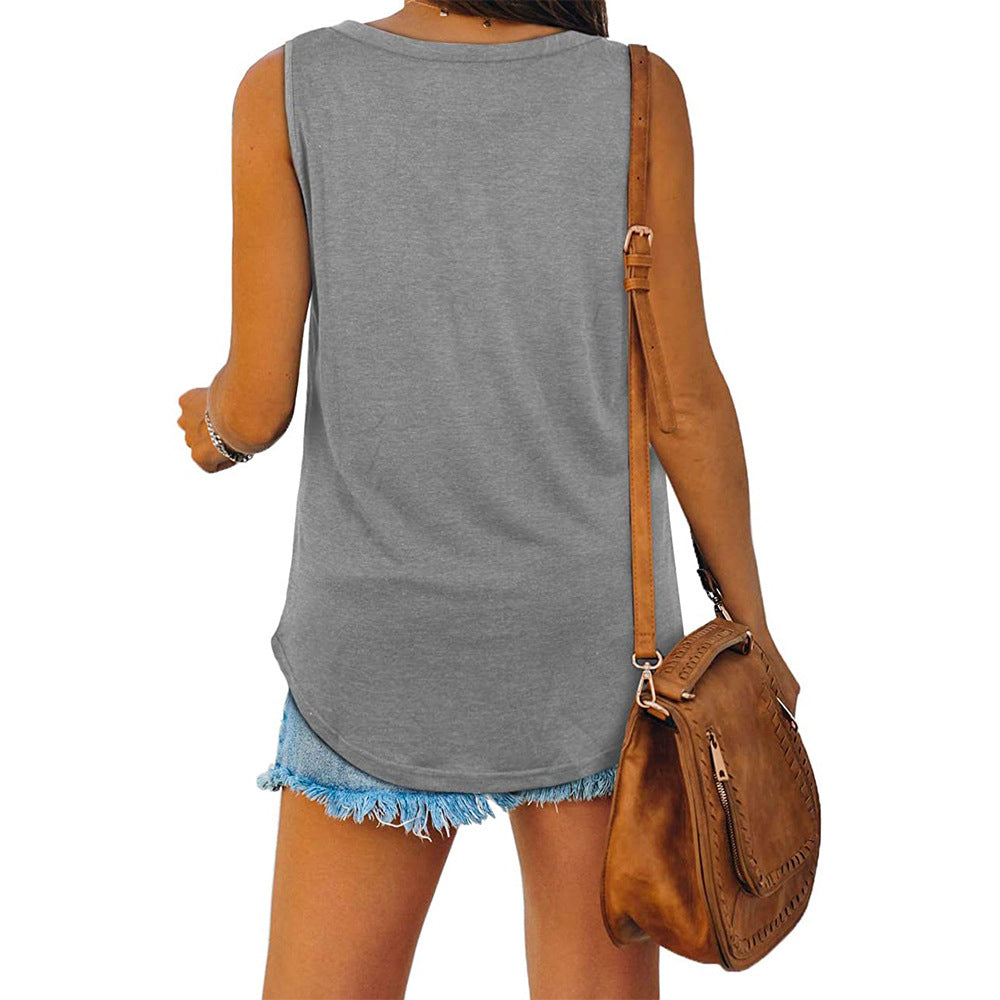 Valenzora | Jersey tank top with V-neck