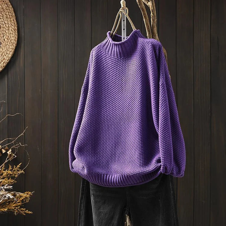 Knit sweater with collar