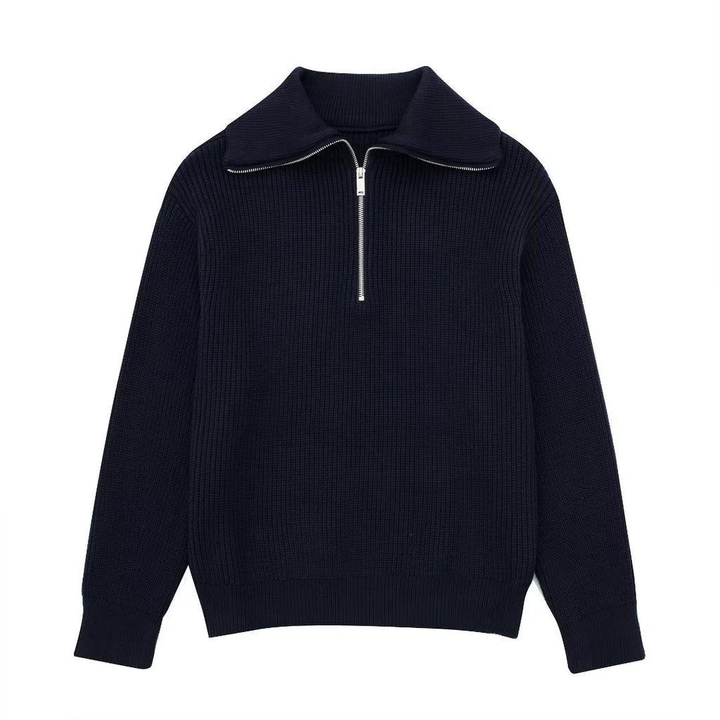 Valenzora | All Match Wollpullover mit offenem Kragen