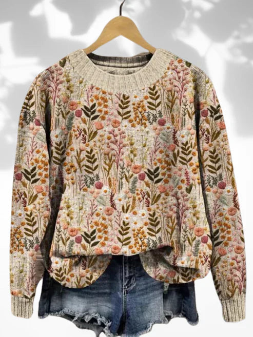Valenzora | Bequemer floraler Pullover