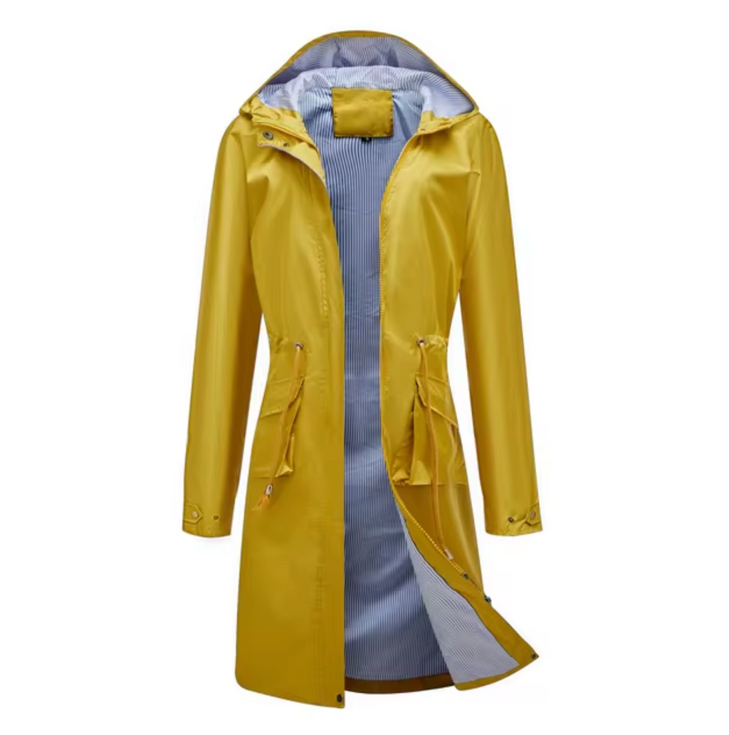 Valenzora | Long waterproof hooded jacket for women