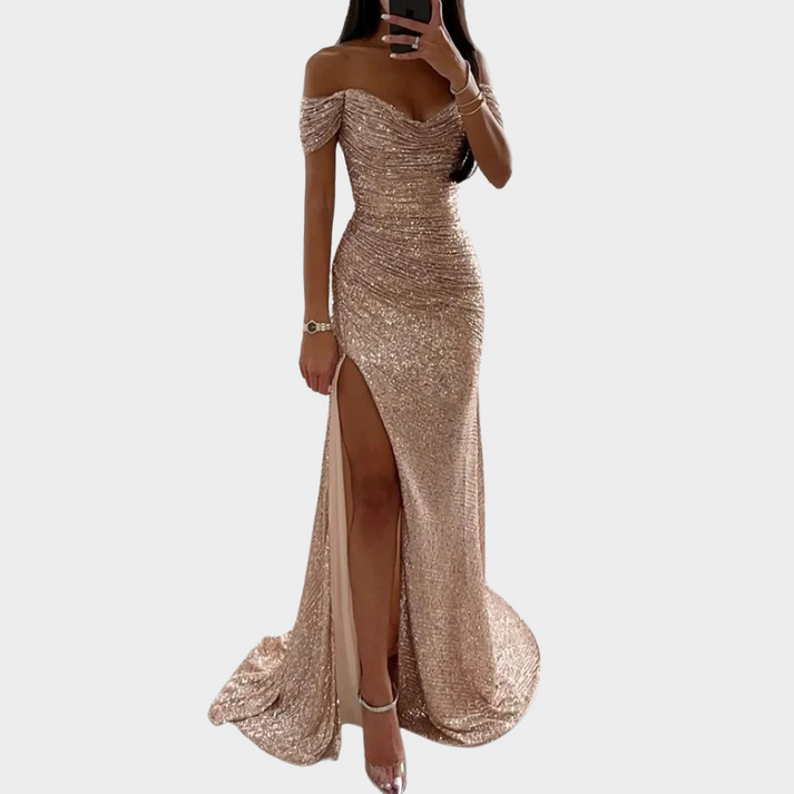 Valenzora | Elegantes, langes Damen-Abendkleid mit Schlitz