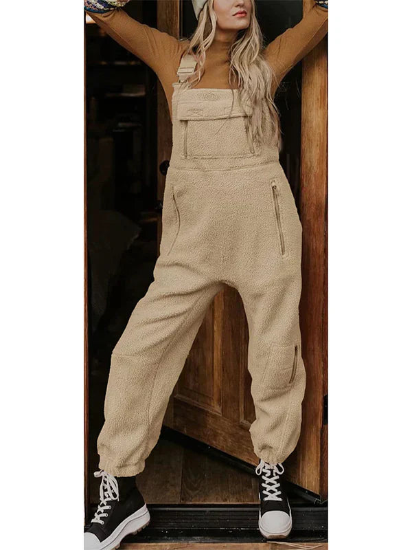 Valenzora | Women's Fleece Thermal Overall with Zippered Pockets