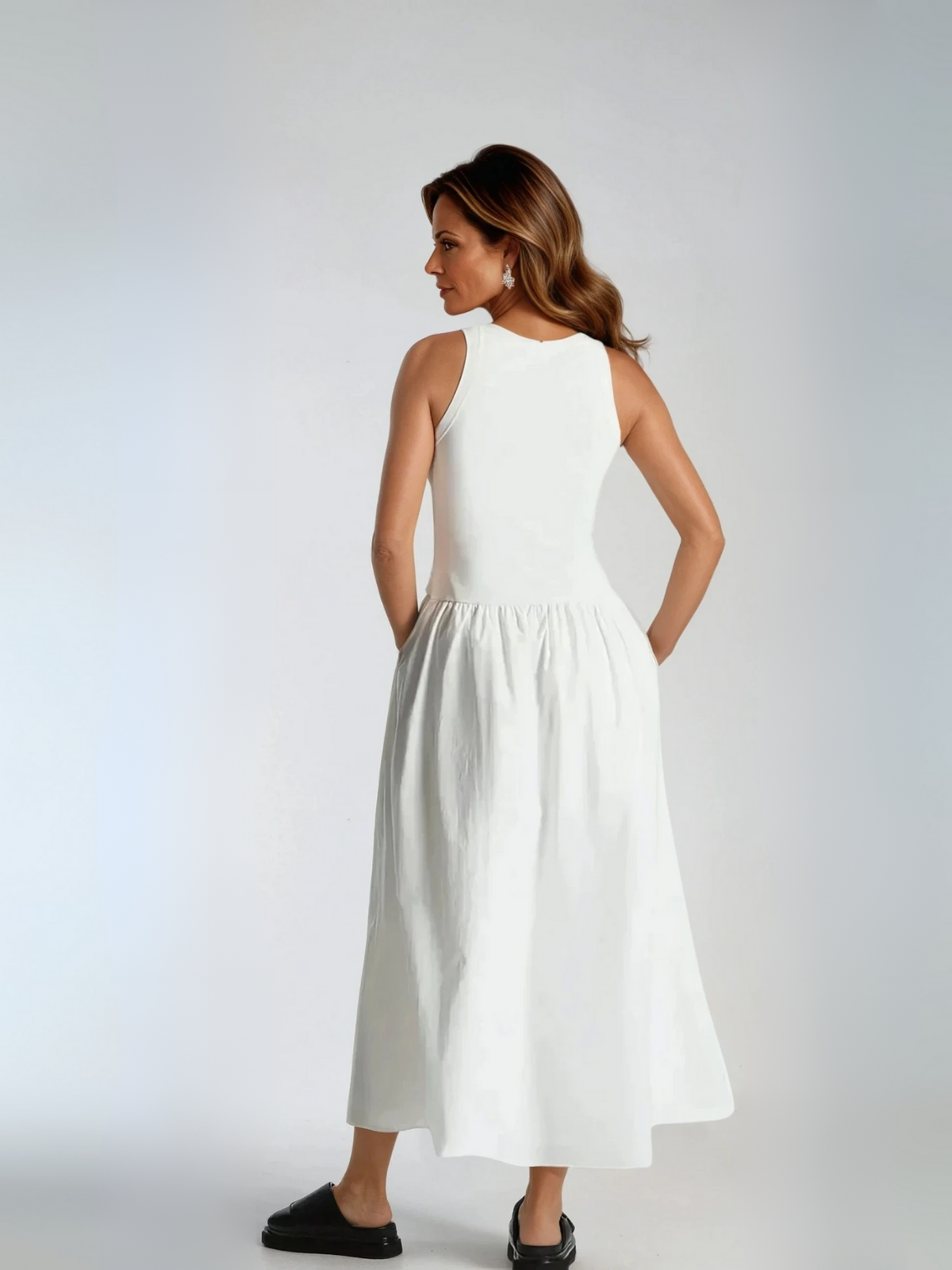 Valenzora | Neck Casual Stitching Vest Dress