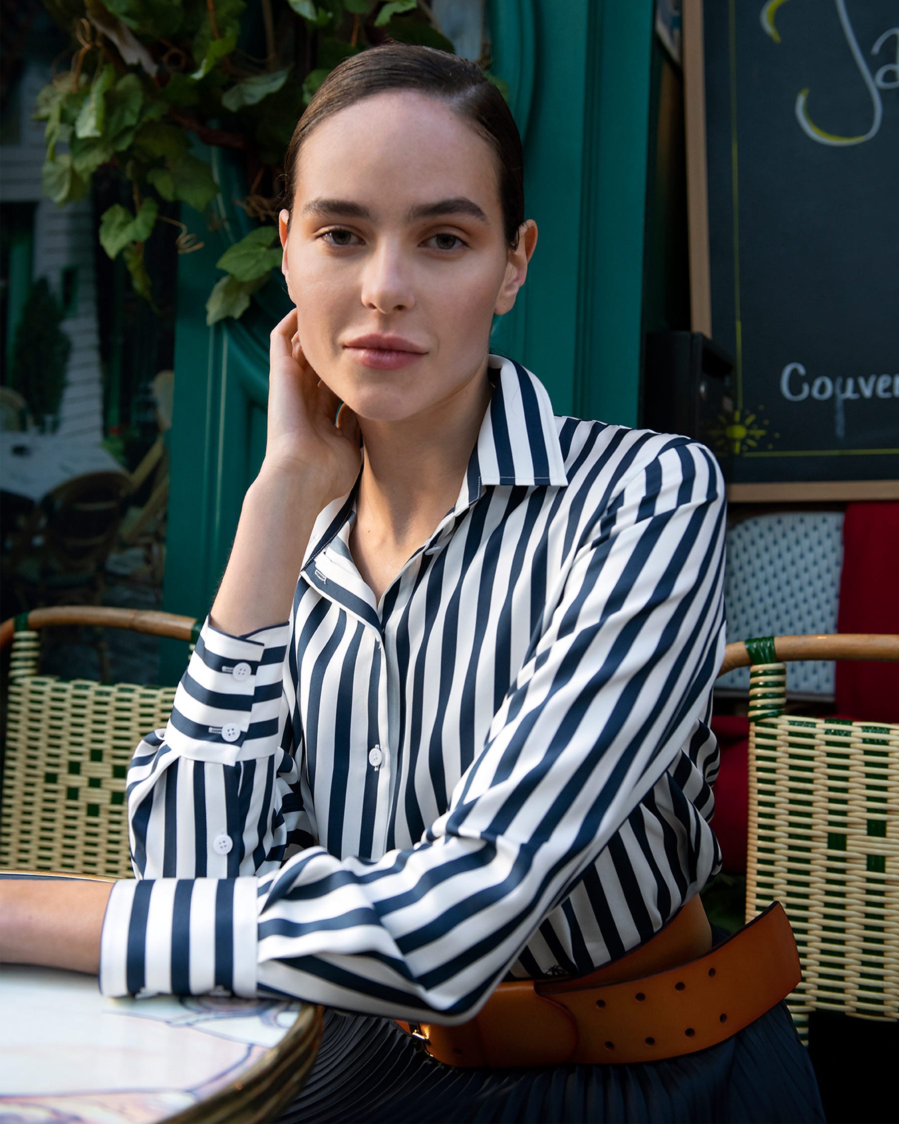 Valenzora | Striped silk shirt