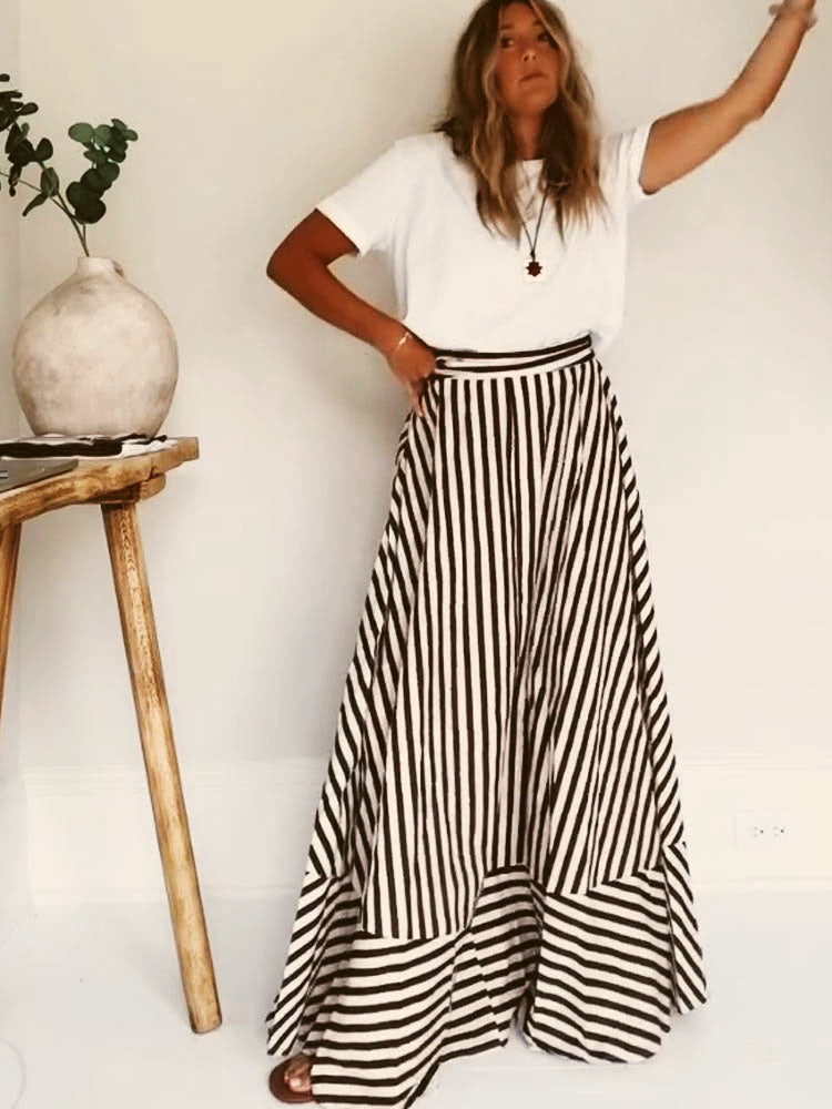 Valenzora | Strapless Striped Maxi Dress for Women
