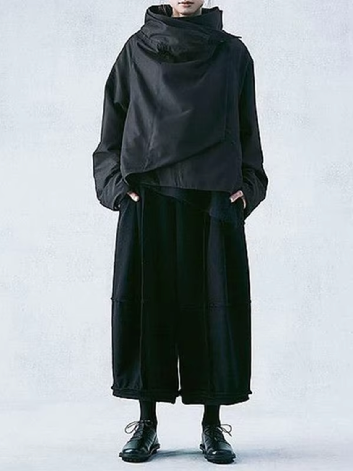 Valenzora | Cotton long-sleeved top with stand-up collar
