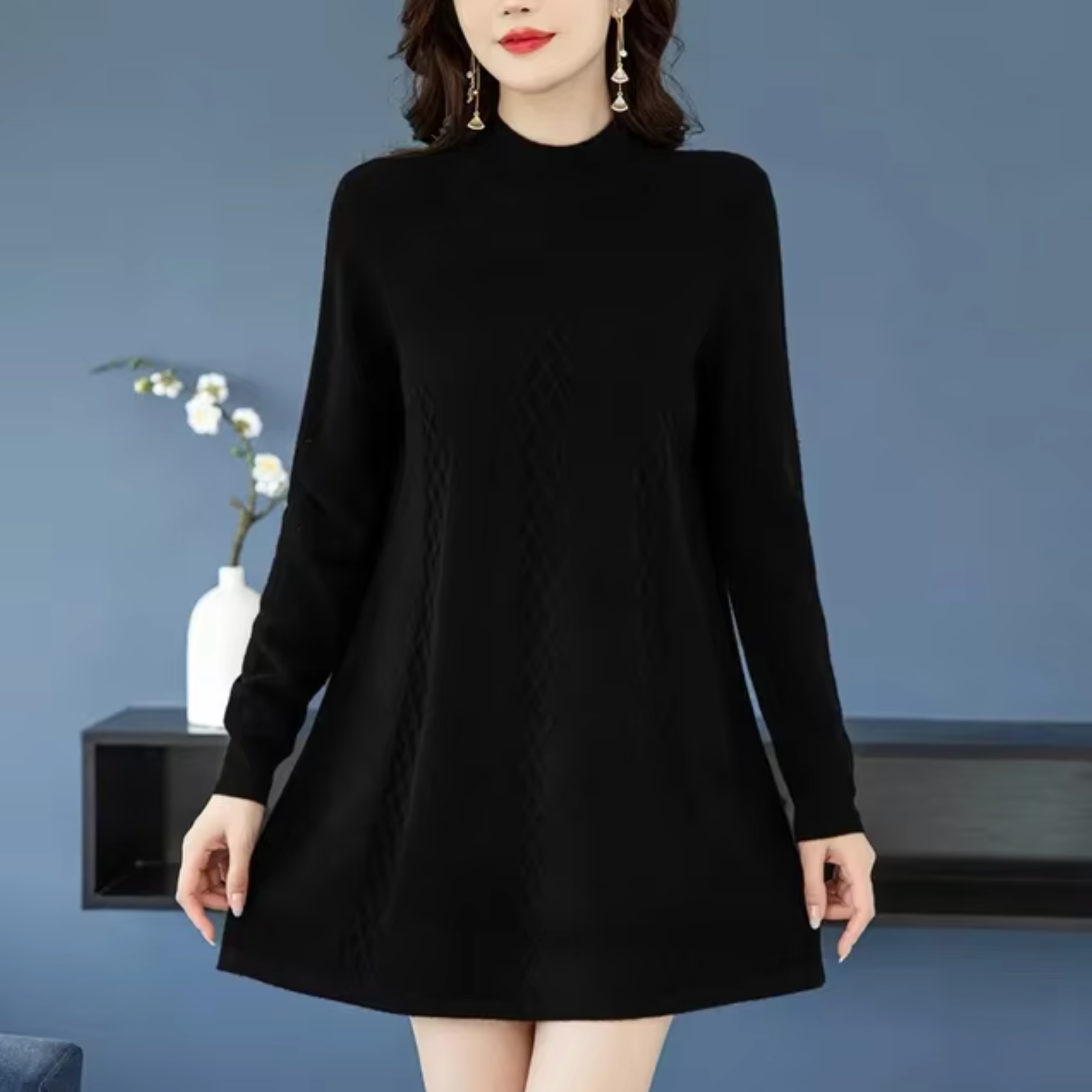 – Knit sweater dress