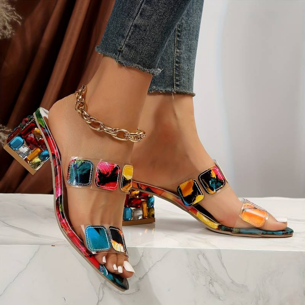 Sandals | Colorful block-heeled sandals for a vibrant look