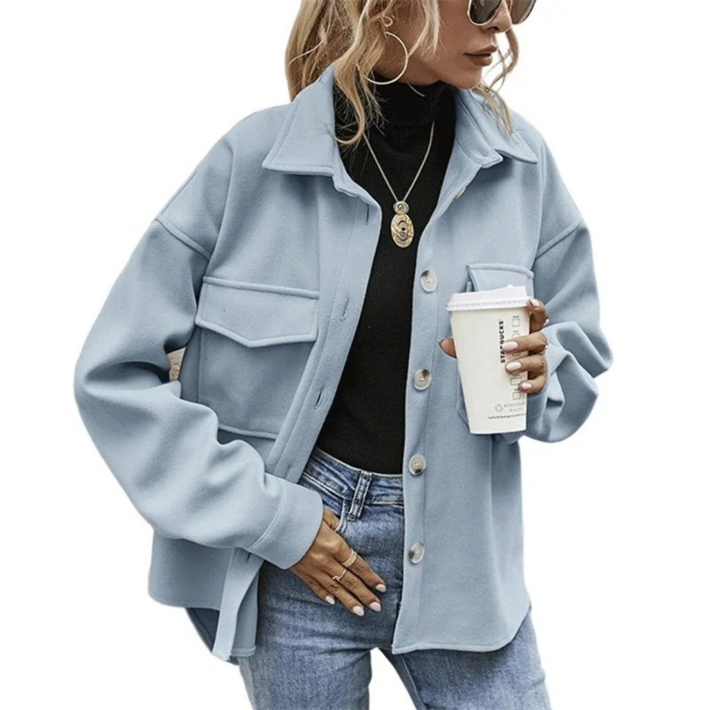 Valenzora | Buttoned Jacket with Chest Pockets for Women
