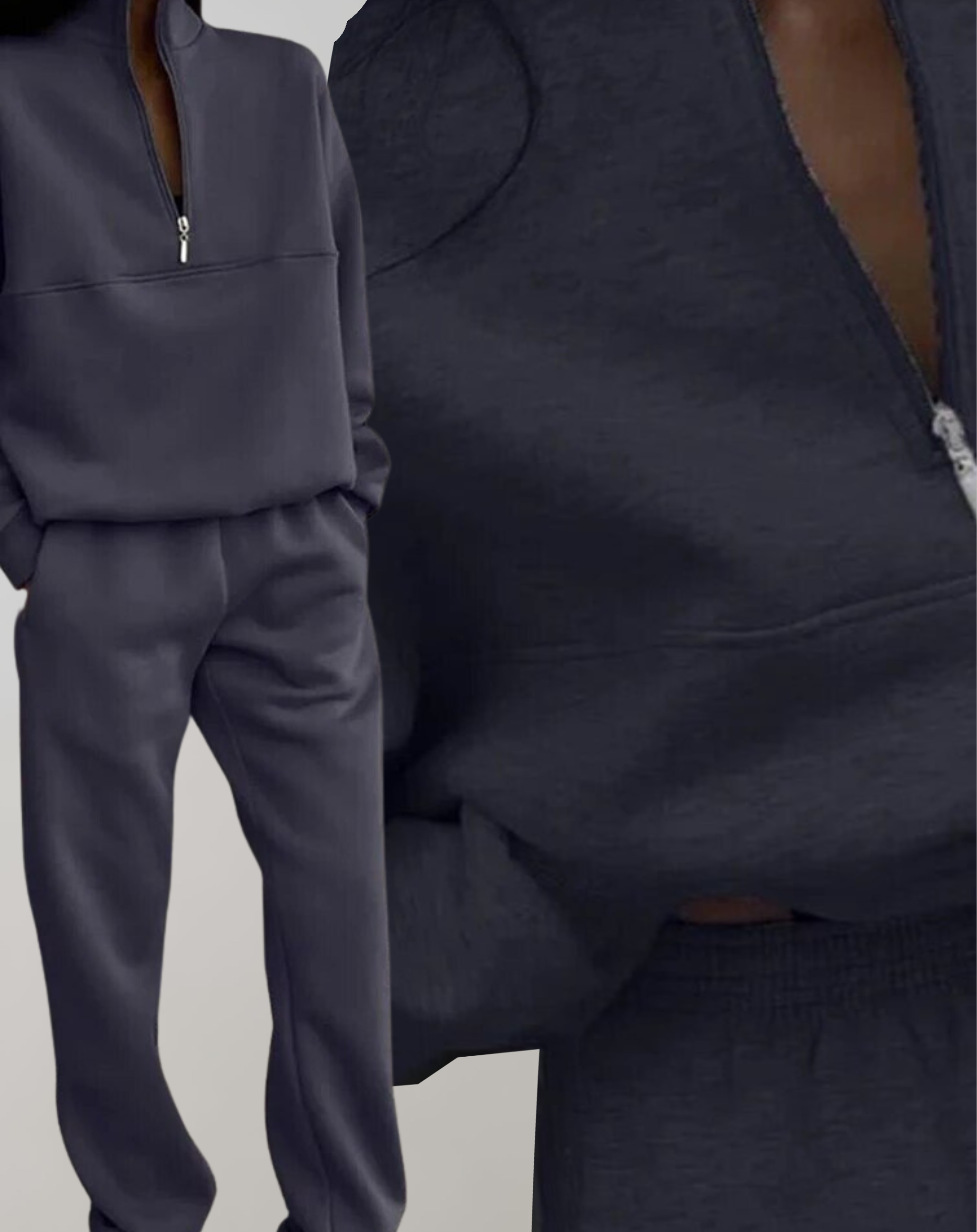 Valenzora | 3-piece fleece tracksuit set - stylish women's zip-up top and jogging pants
