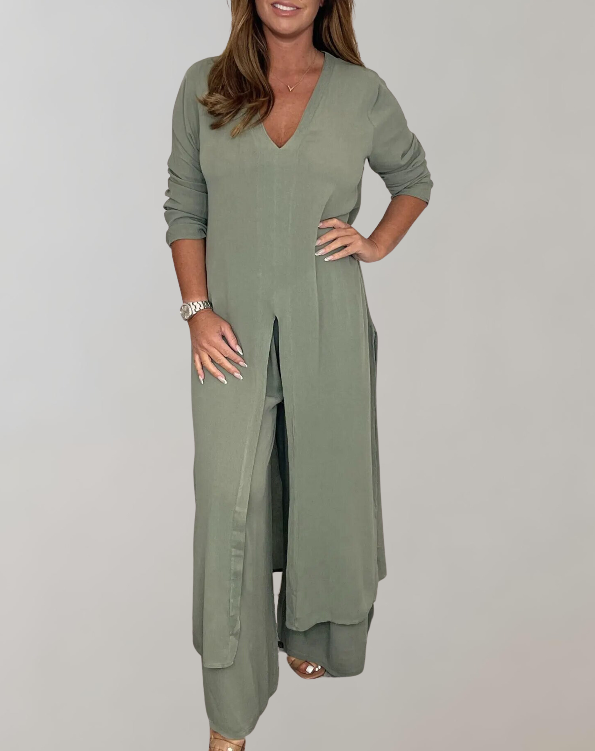 Valenzora - Long top with elegant high slit