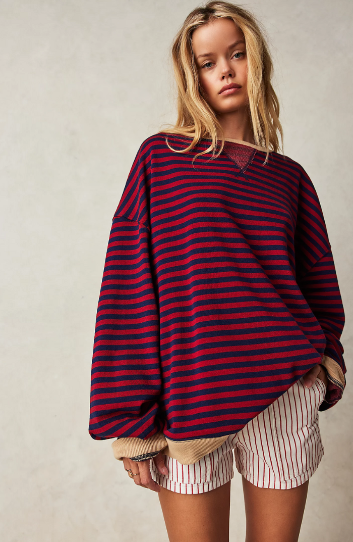 Valenzora | Casual Striped Sweatshirt with Contrasting Accents for Women