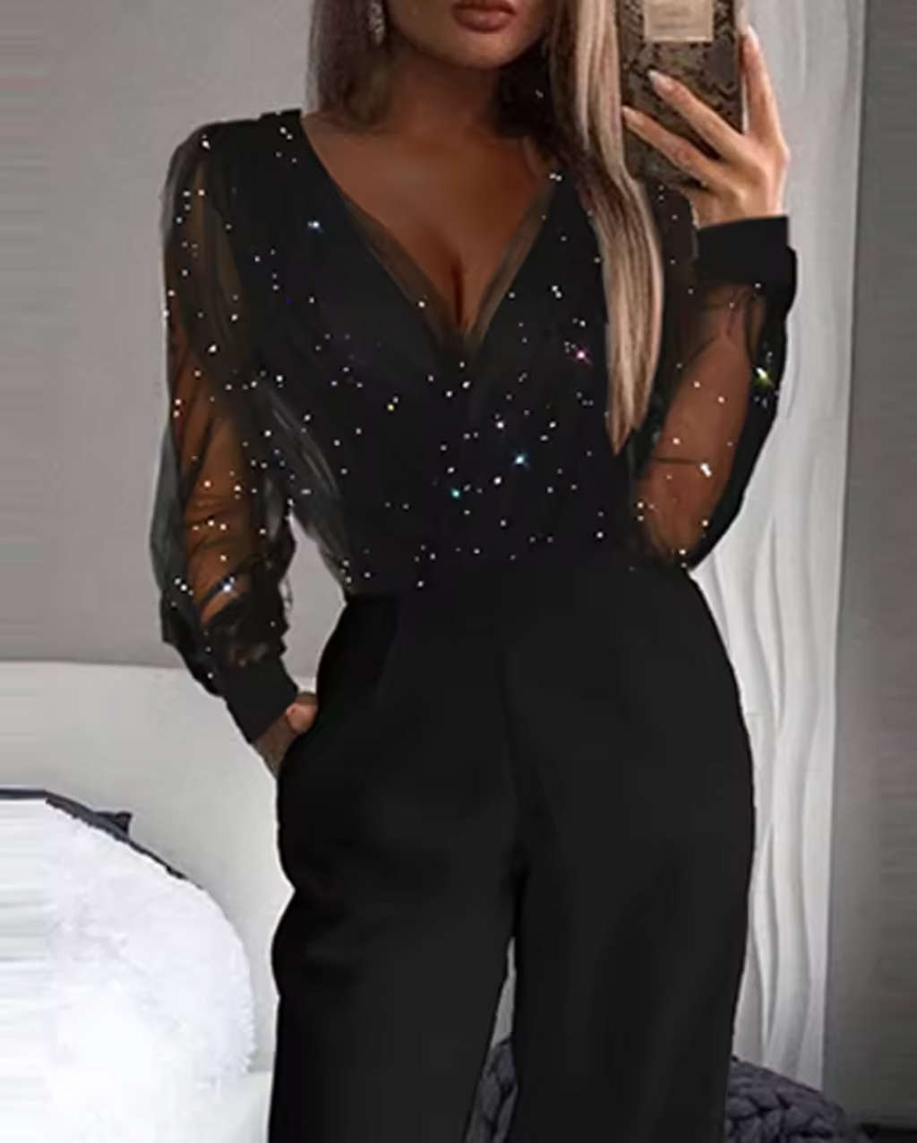 Valenzora | Elegant mesh jumpsuit