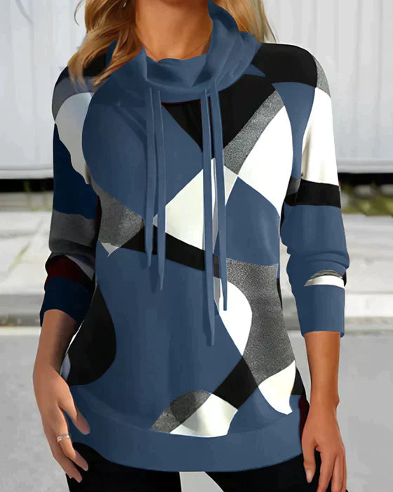 Valenzora | Hoodie with high collar and contrasting color