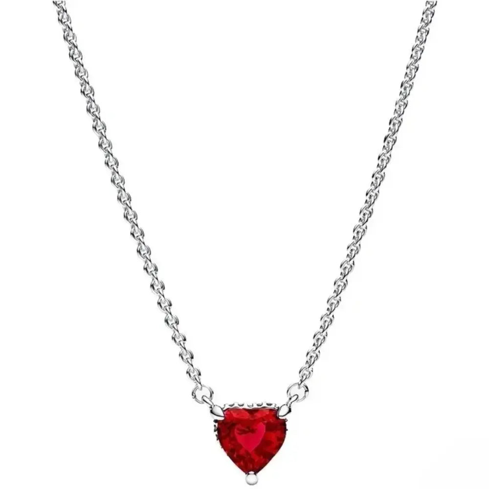 Valenzora | Sterling Silver Eye-Blinding Heart-Shaped Pendant Necklace for Women
