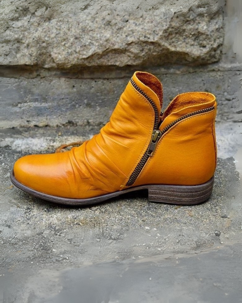 Valenzora | Leather boots with zipper