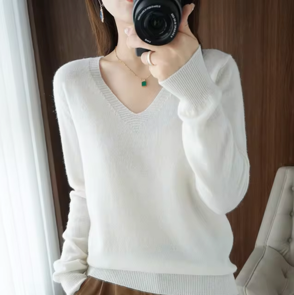 Valenzora | Strickpullover mit V-Ausschnitt