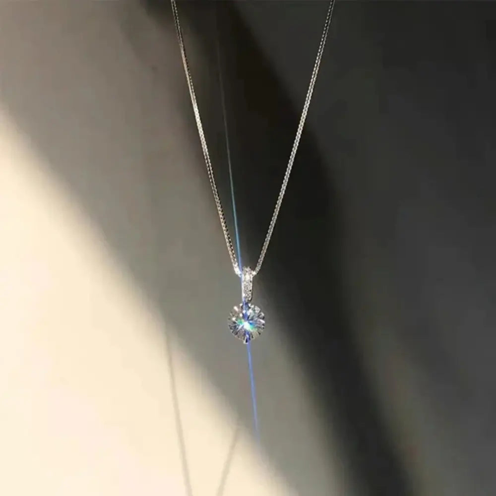 Valenzora | Sterling Silver Round Zircon Necklace