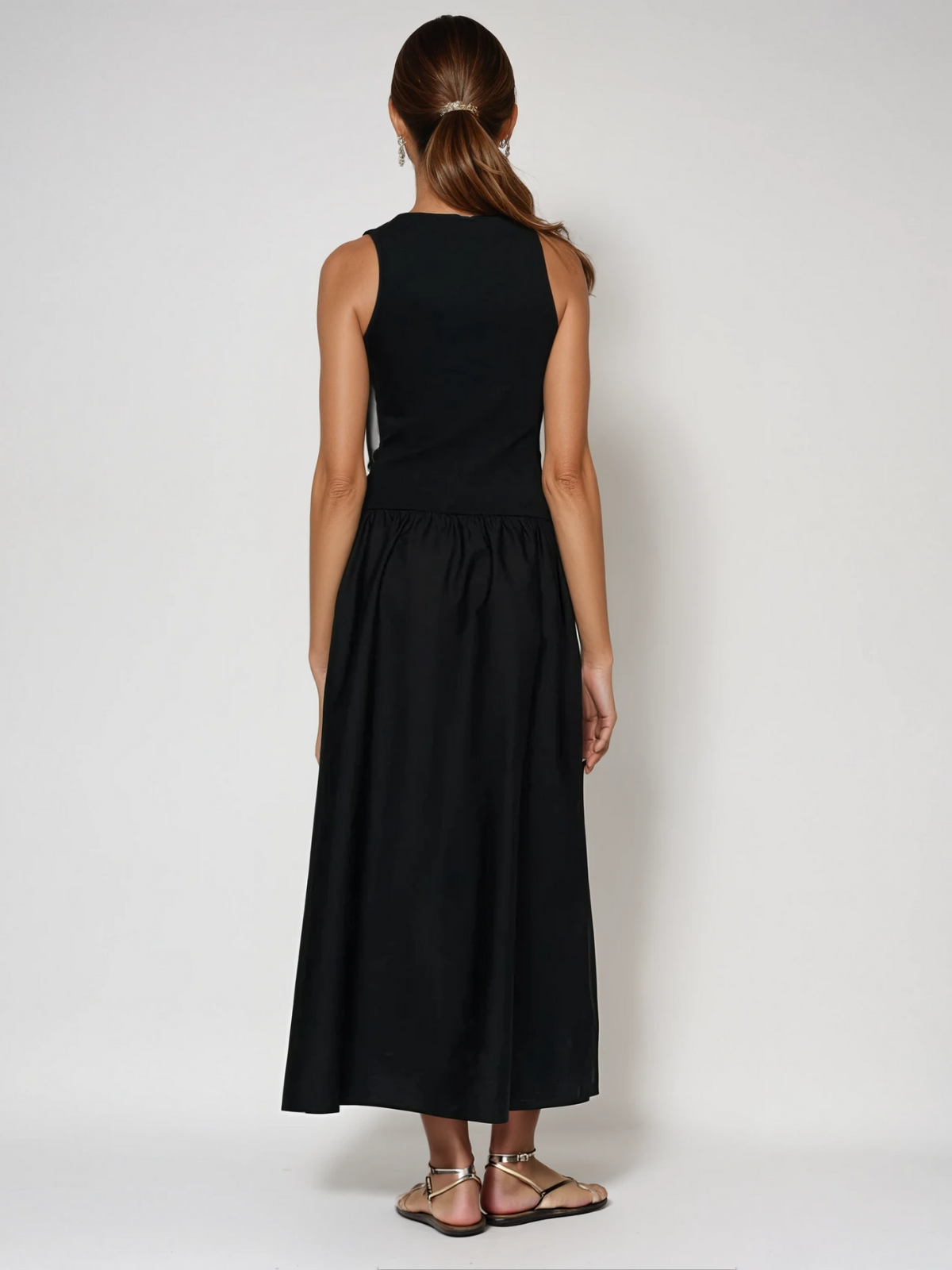 Valenzora | Neck Casual Stitching Vest Dress