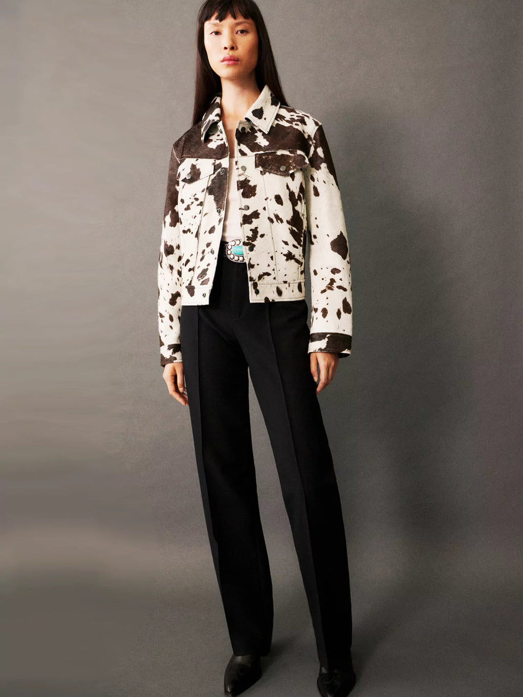 Valenzora | Patterned leather jacket