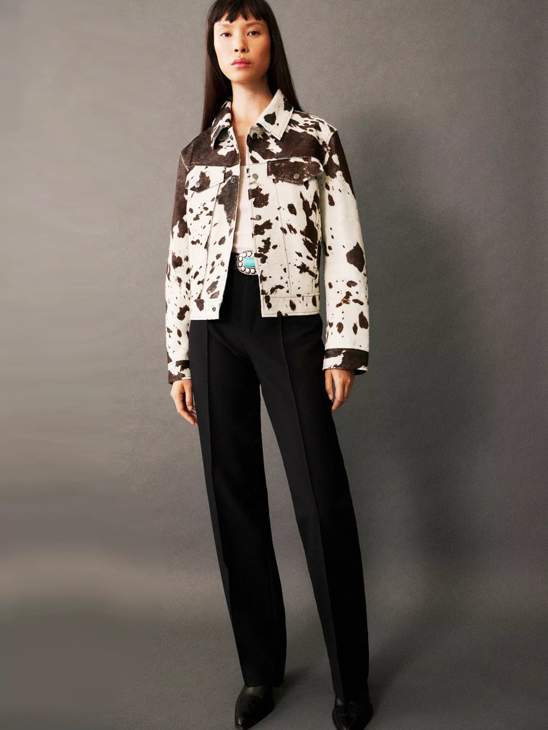 Valenzora | Patterned leather jacket