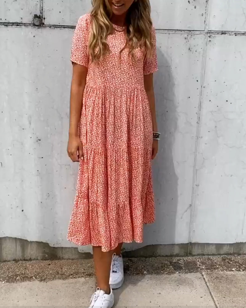 Valenzora | Kurzärmeliges Blumenkleid