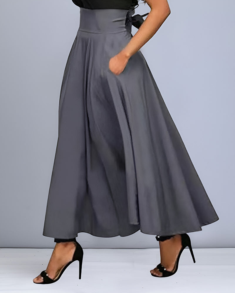 Valenzora | Maxi skirt with high waist and back tie