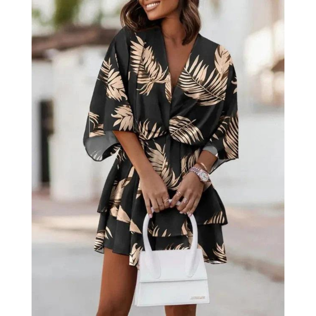 Colorful mini summer dress for women