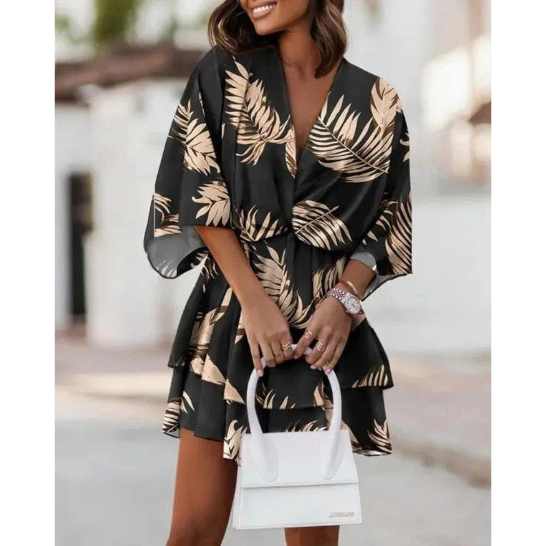 Colorful mini summer dress for women