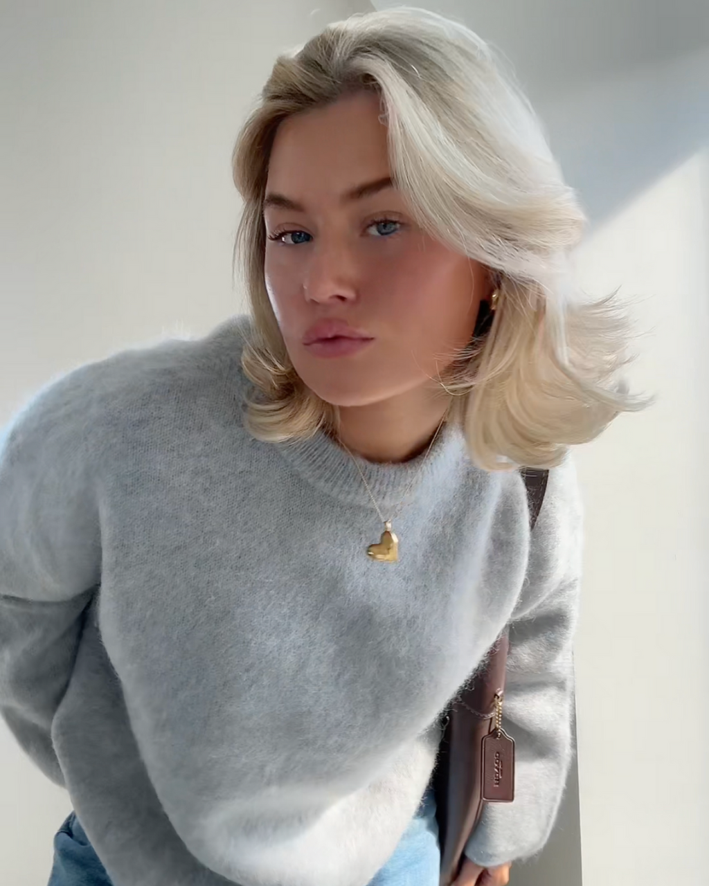 Valenzora | Pullover aus Mohair-Mischgewebe mit Rundhalsausschnitt
