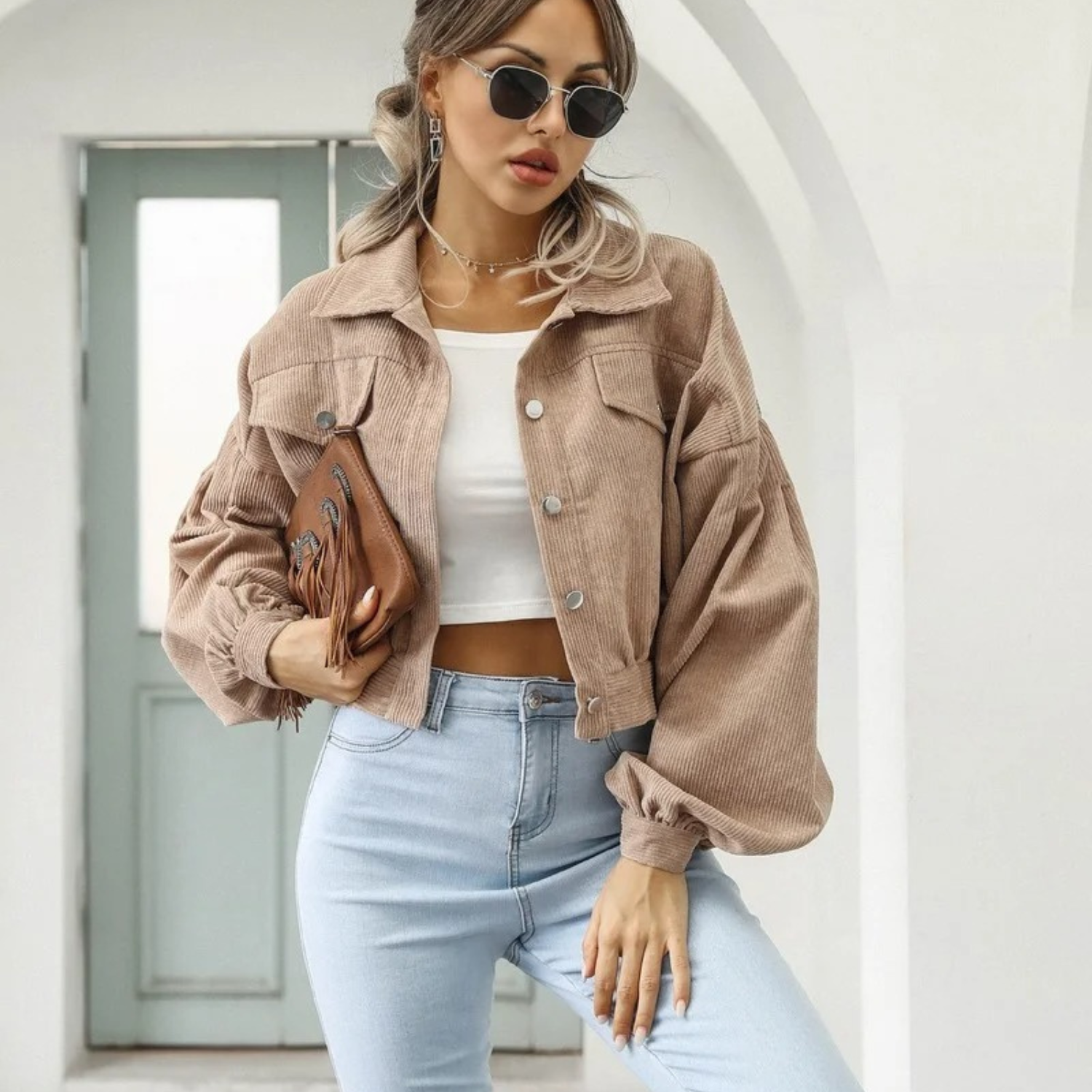 Valenzora | Sky Blue Simple Windproof Women's Summer Jacket