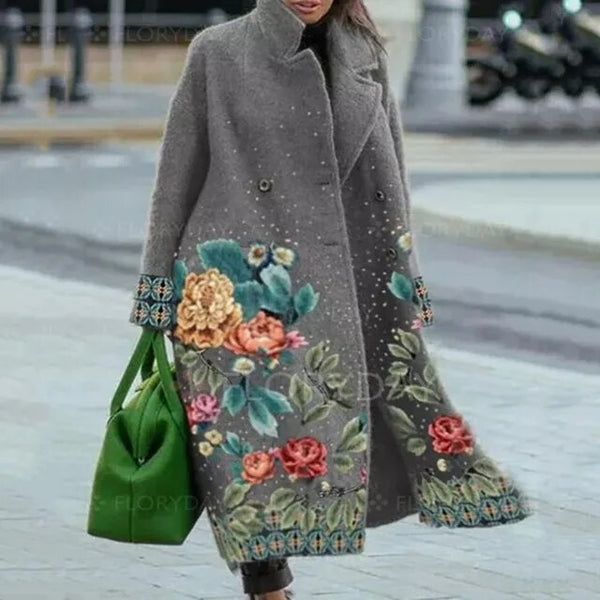 Valenzora | Elegant coat with floral pattern