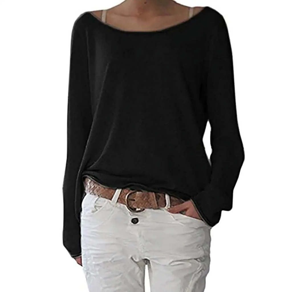 Valenzora | yellow sweatshirt with a round neck, simple and slim fit