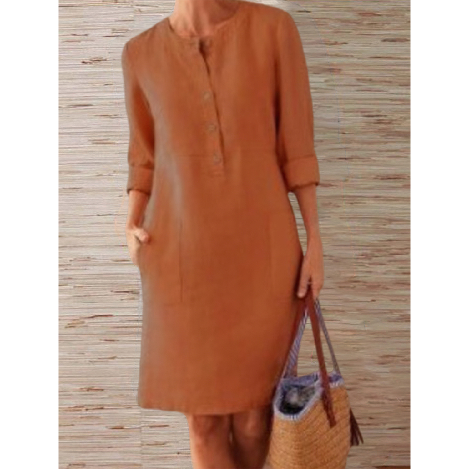 Valenzora | new solid color dress made of cotton and linen