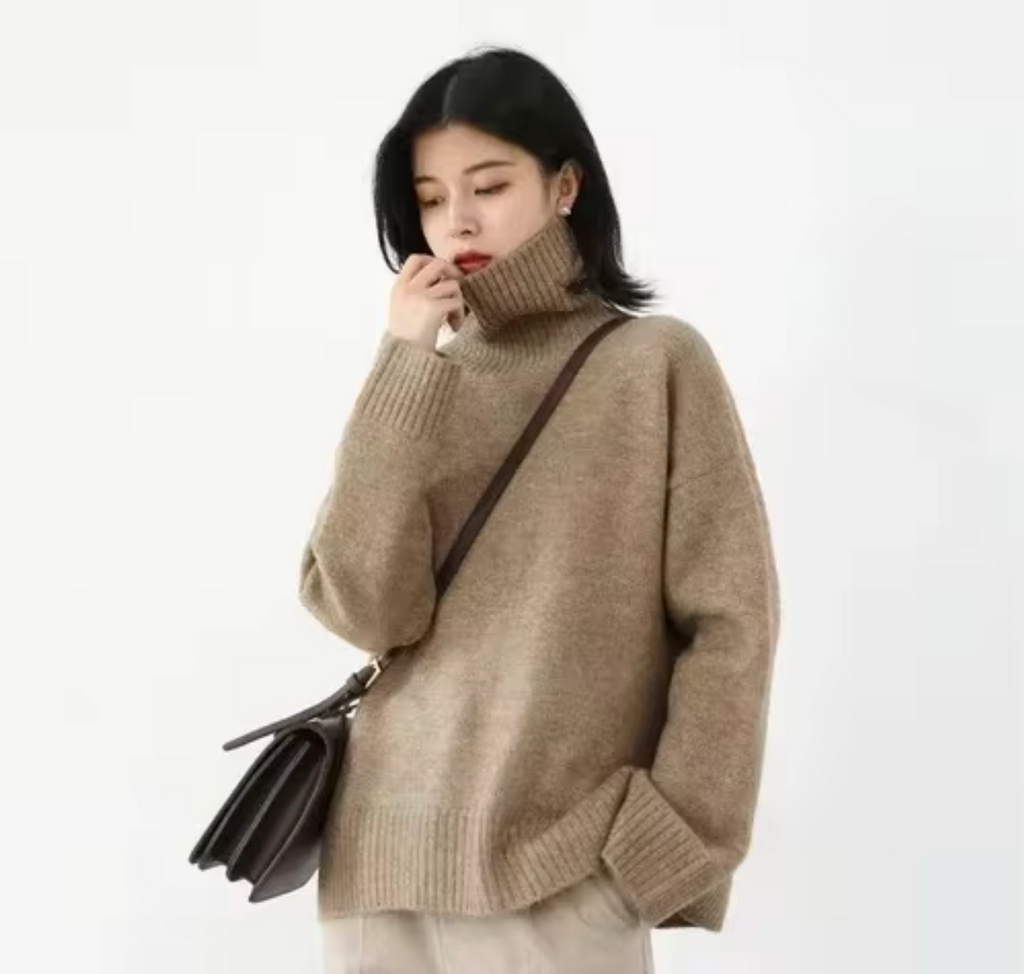 Loose turtleneck sweater