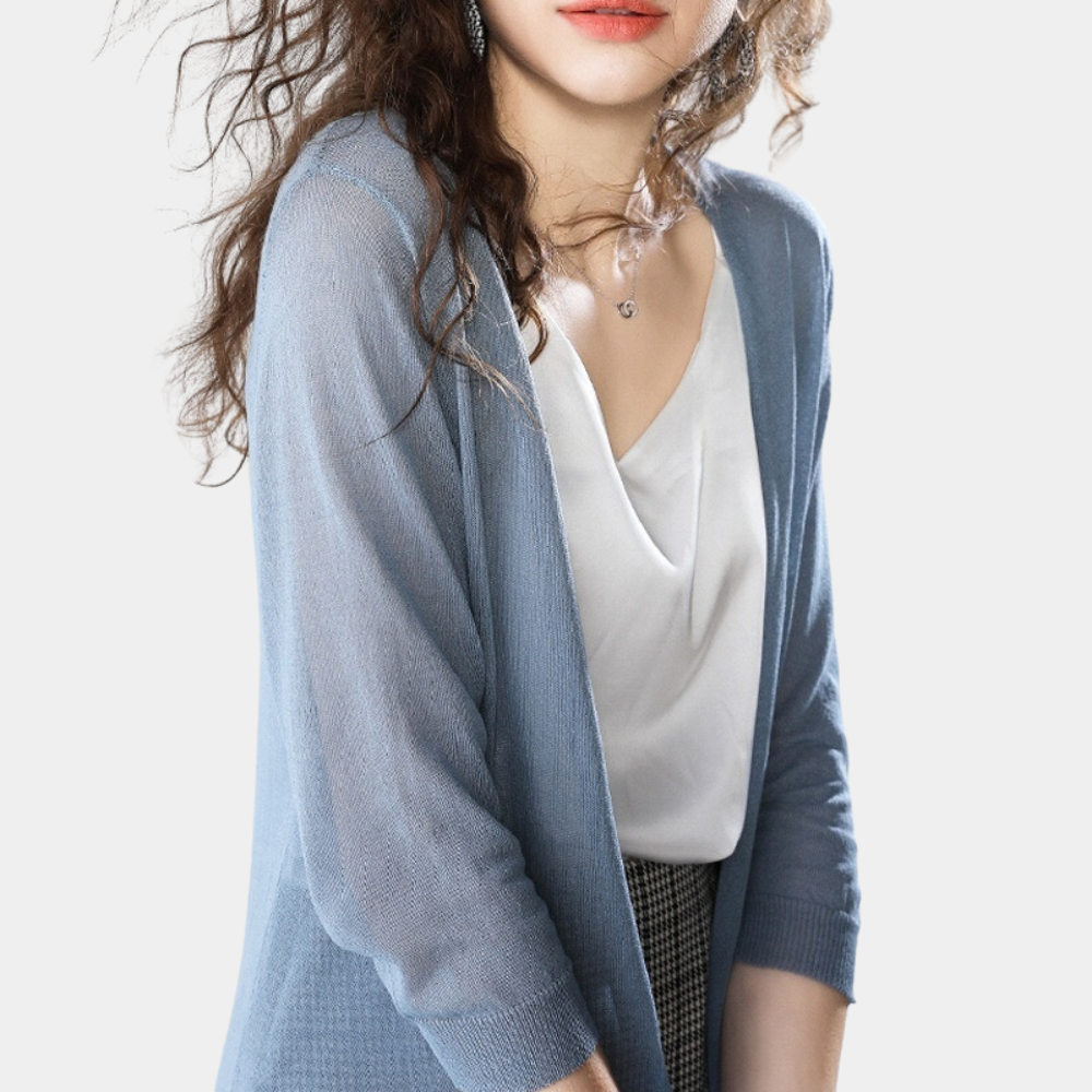 Valenzora | Damen Lange Weste Elegant und Leichter Sommer Cardigan für Frauen