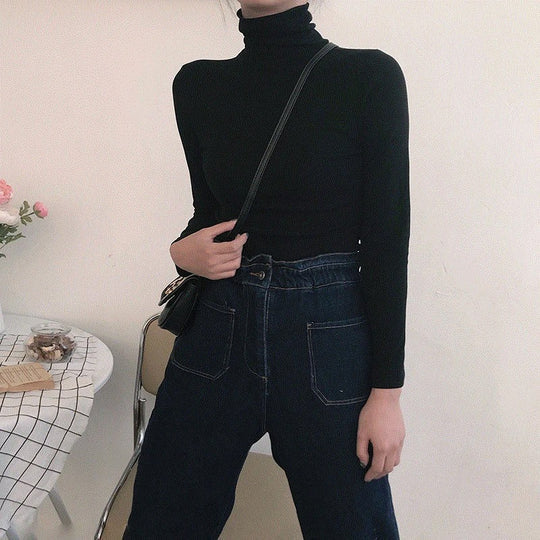 Long-sleeved turtleneck sweater