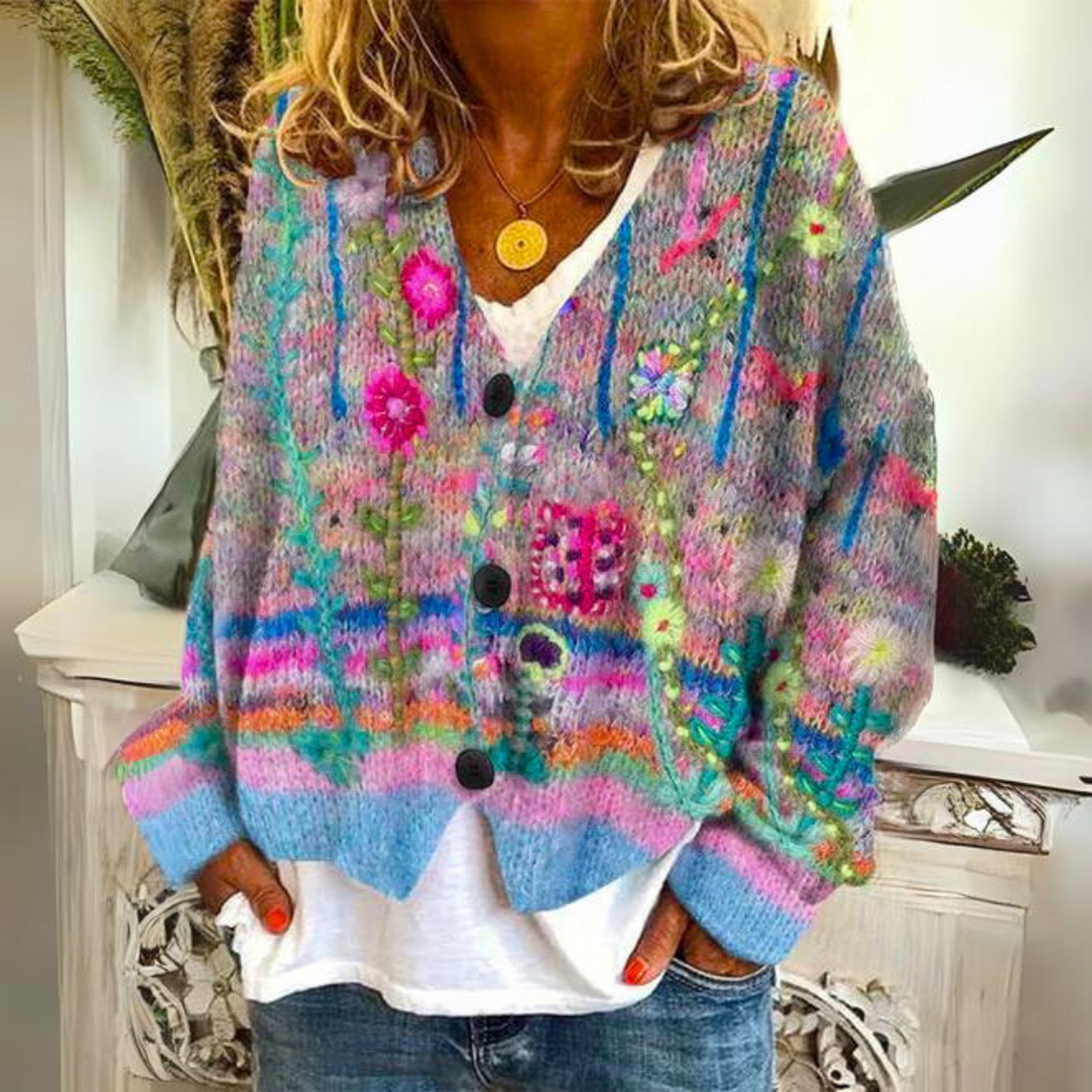 Valenzora | Luxuriöser bedruckter Cardigan