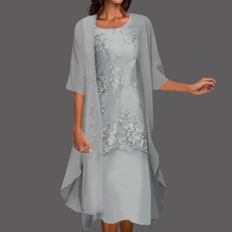 Valenzora | Women's Stylish Midi Dress with Cardigan