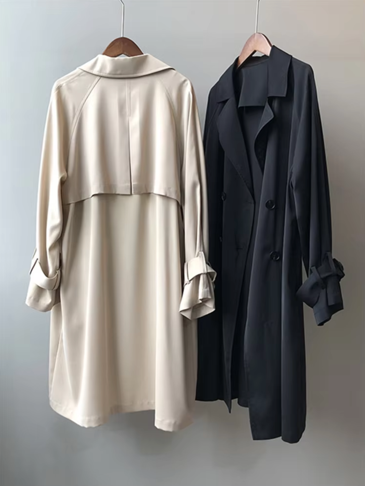 – Mid-length trench coat