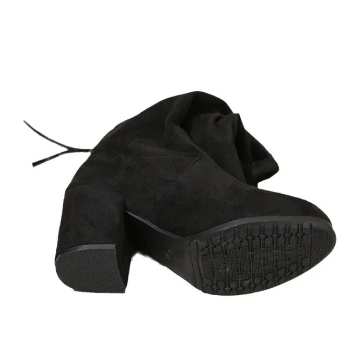 Valenzora | Overknee-Stiefel, flacher Absatz, Stretchmaterial, lässiges Design