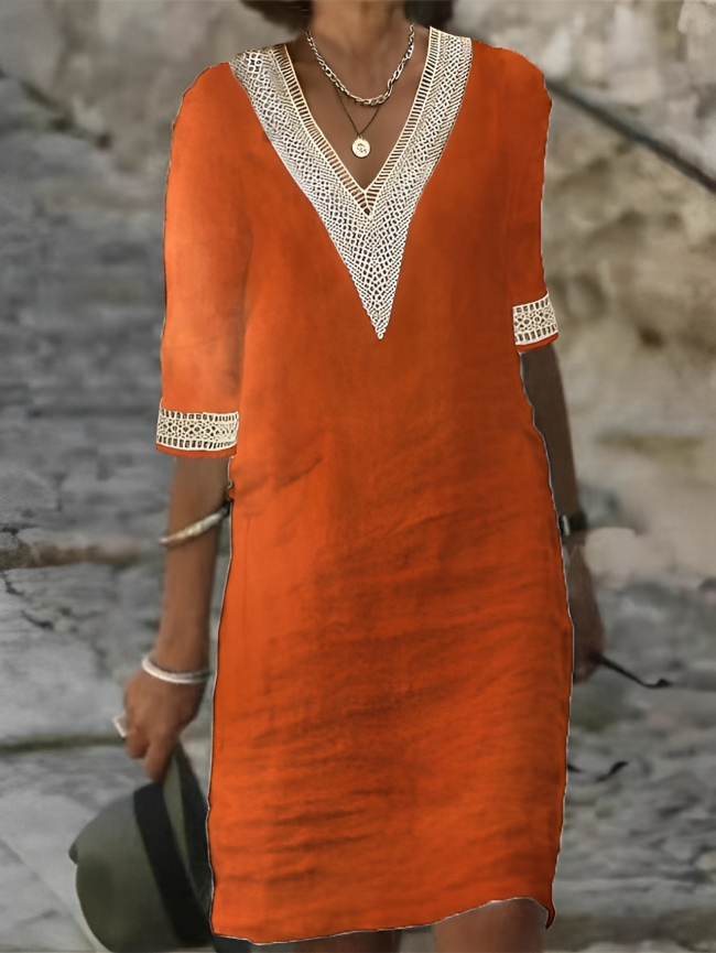 Valenzora | Chic cotton-linen dress for women