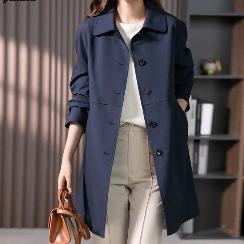 Valenzora | Classic women's trench coat, simply tied, tailored women's coat