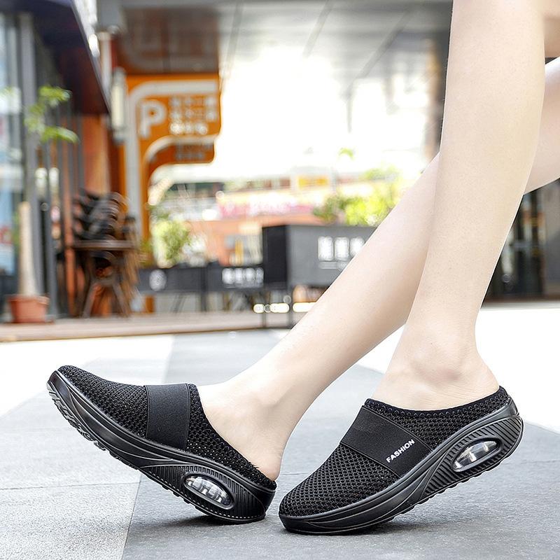 Smooth mesh sandals for women