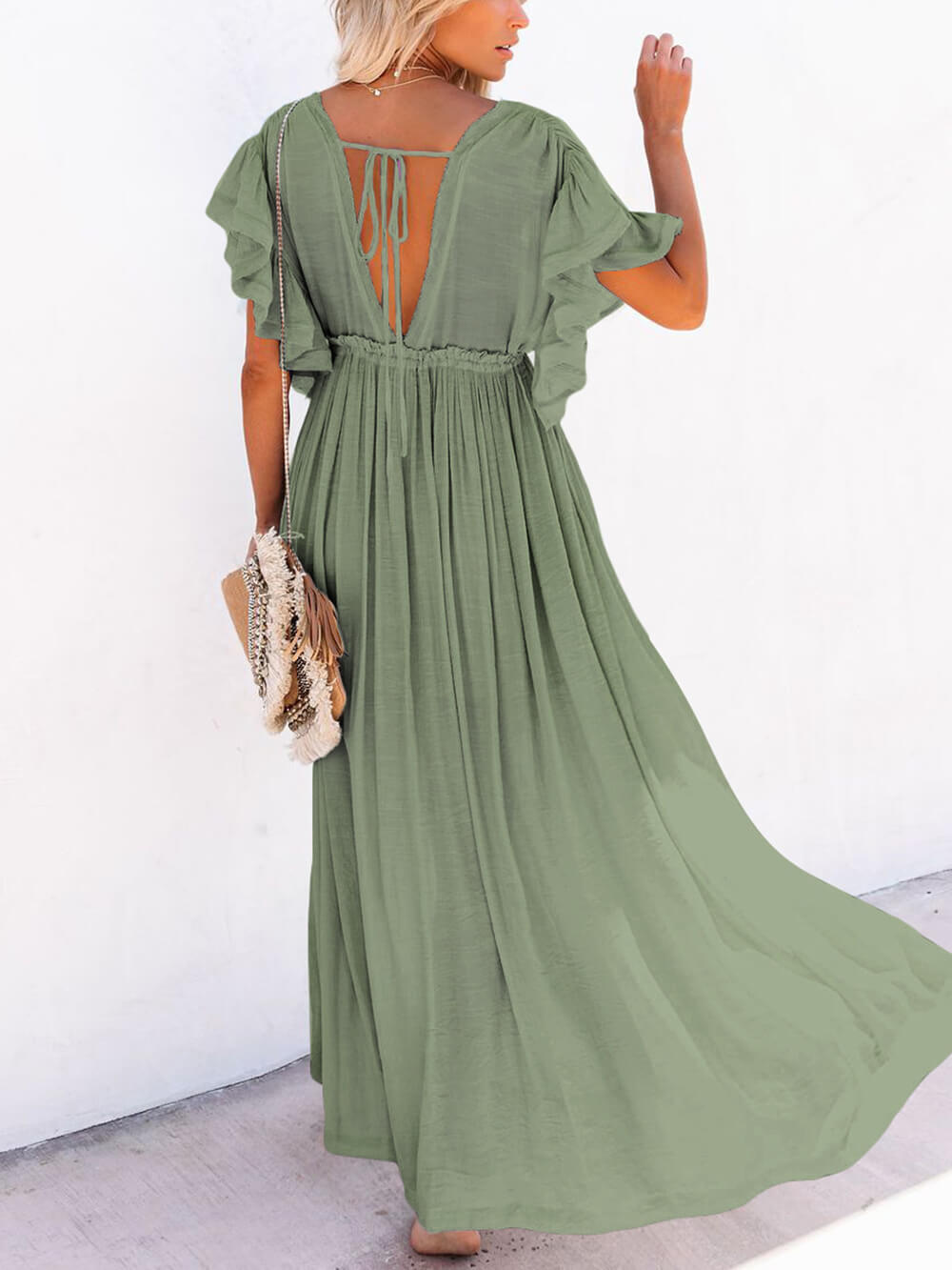 Valenzora | Style Maxi Dress with Flutter Sleeves for Women