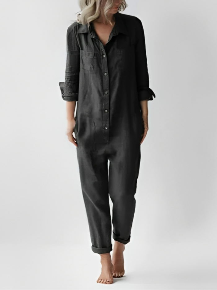 Scarlett™ – Langärmeliger Overall mit Knöpfen